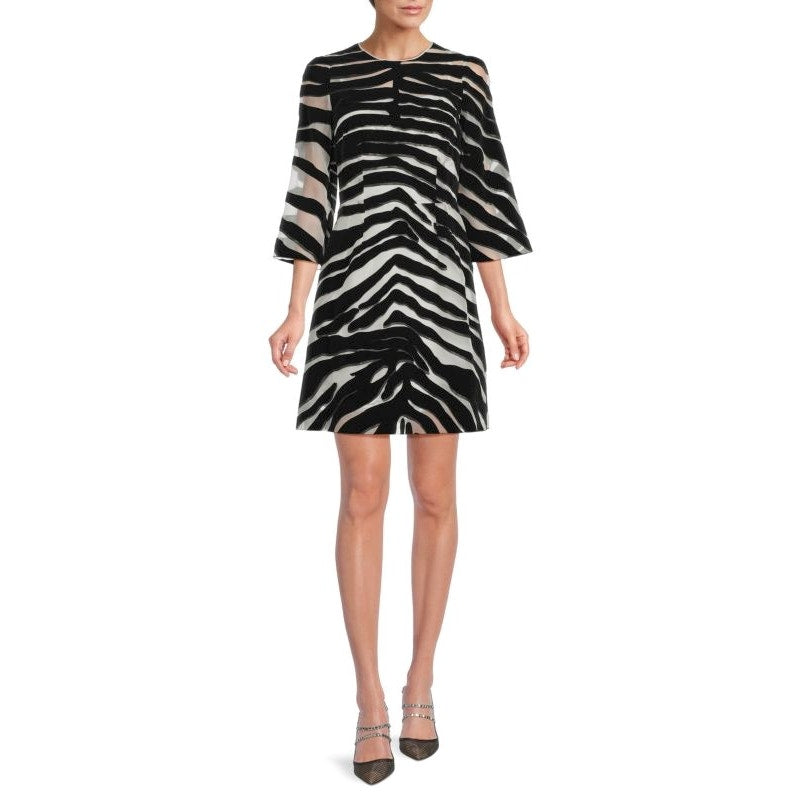 NWT DOLCE & GABBANA Runway Zebra Print Mini Dress Black IT 40 / S