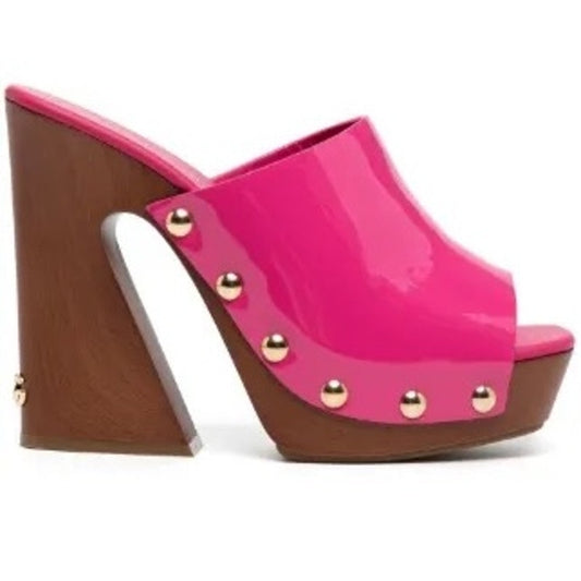 Dolce & Gabbana 130mm High Shine patent-leather clog Mules