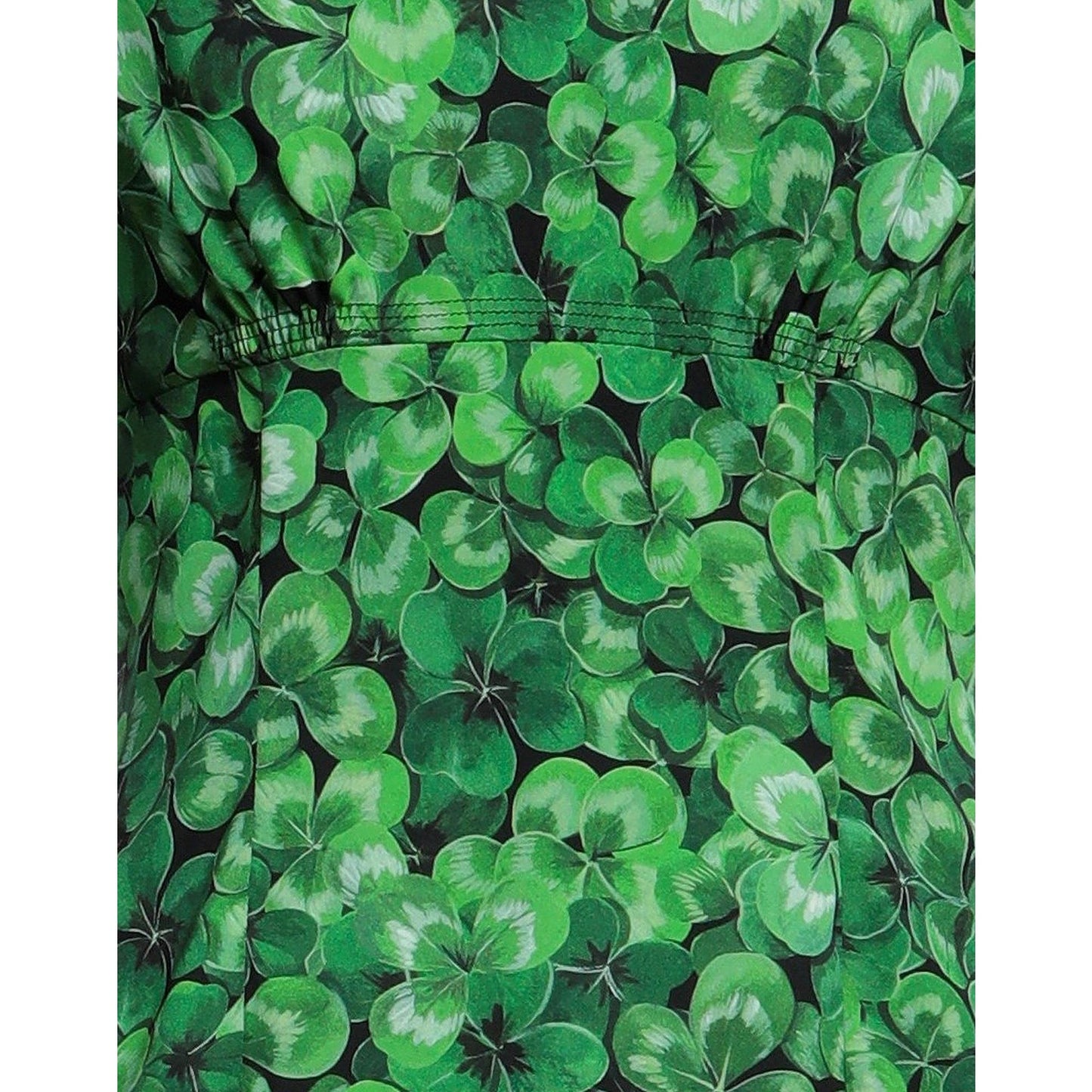 NWT Dolce & Gabbana Green Clover Print Blouse Silk IT 36 XXS