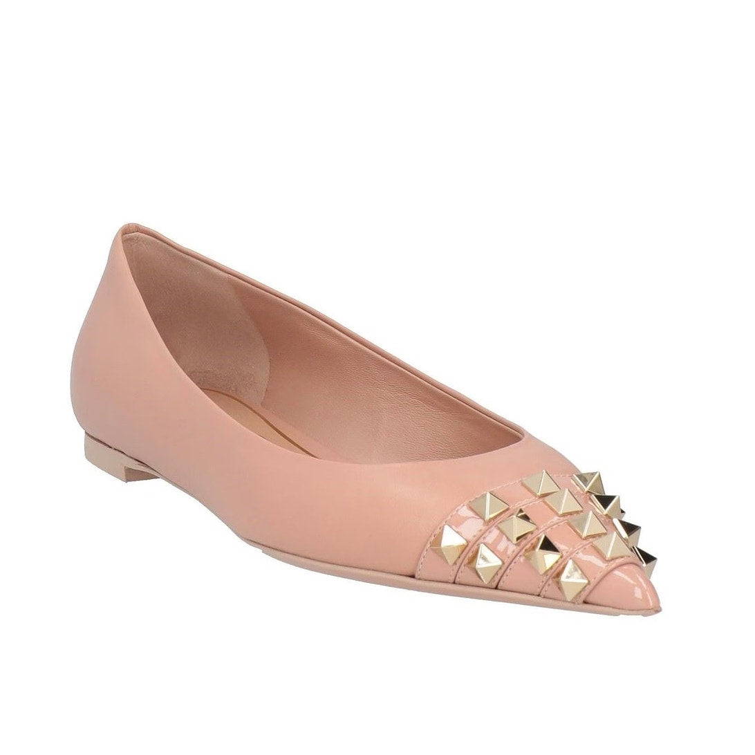 Valentino Garavani Nude Bicolor Rockstud Alcove Ballet Flats